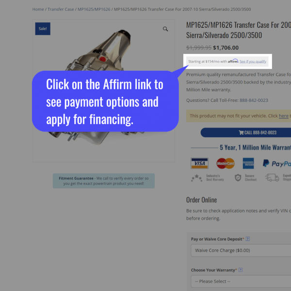 Several Financing Options Available - Powertrain Products